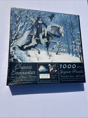 Chance Encounter 1000-Piece Jigsaw Puzzle by SunsOut - Blue & White